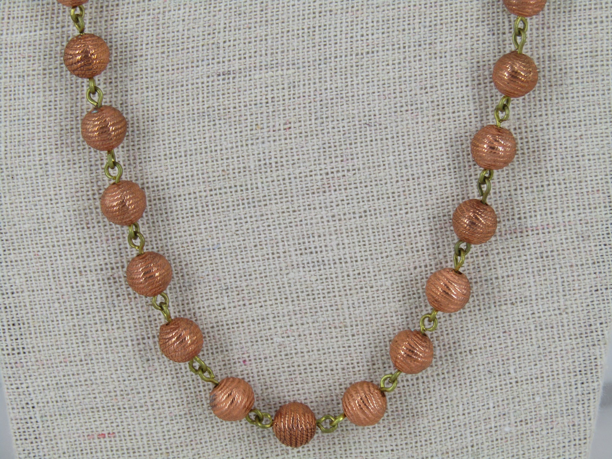 Copper And Brass Beaded Necklace