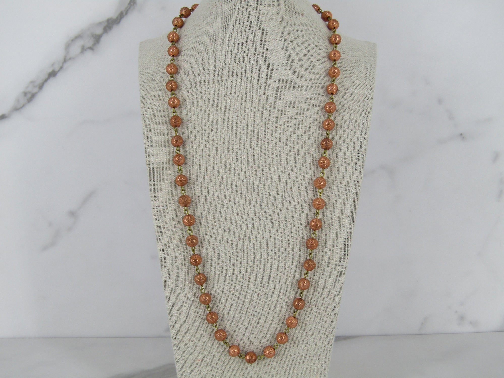 Copper And Brass Beaded Necklace