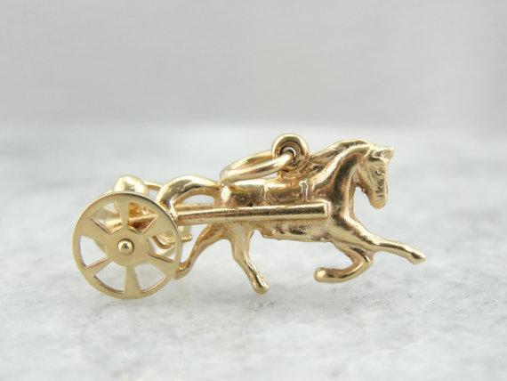 Surrey Horse Racer Gold Charm or Pendant