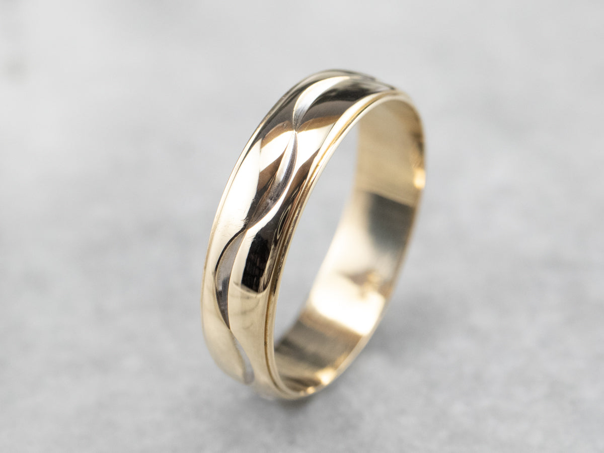 Vintage Yellow Gold Pattern Band