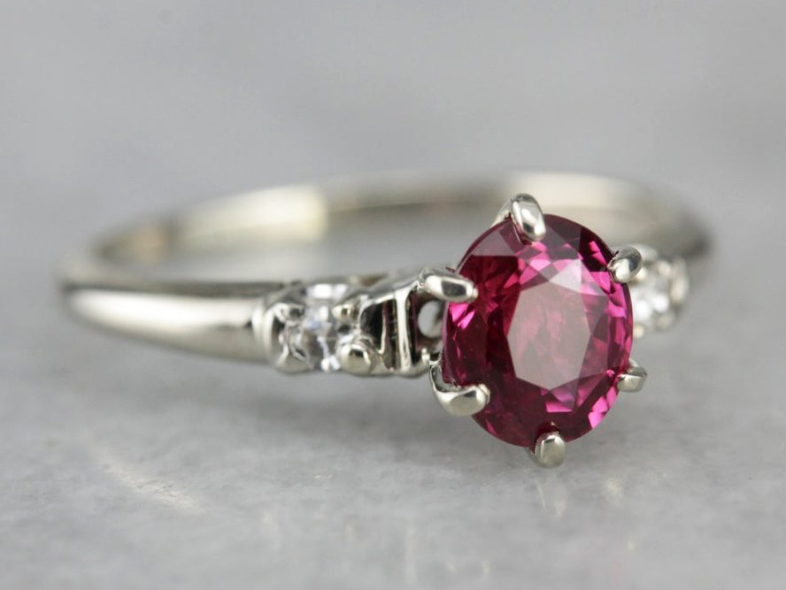 Hot Pink Ceylon Sapphire Engagement Ring