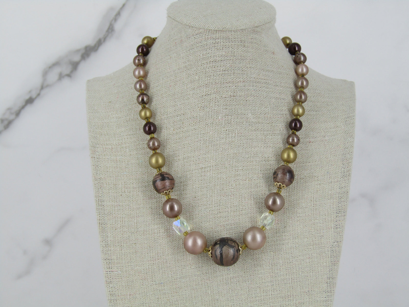 Vintage Necklace with Plastic Beads