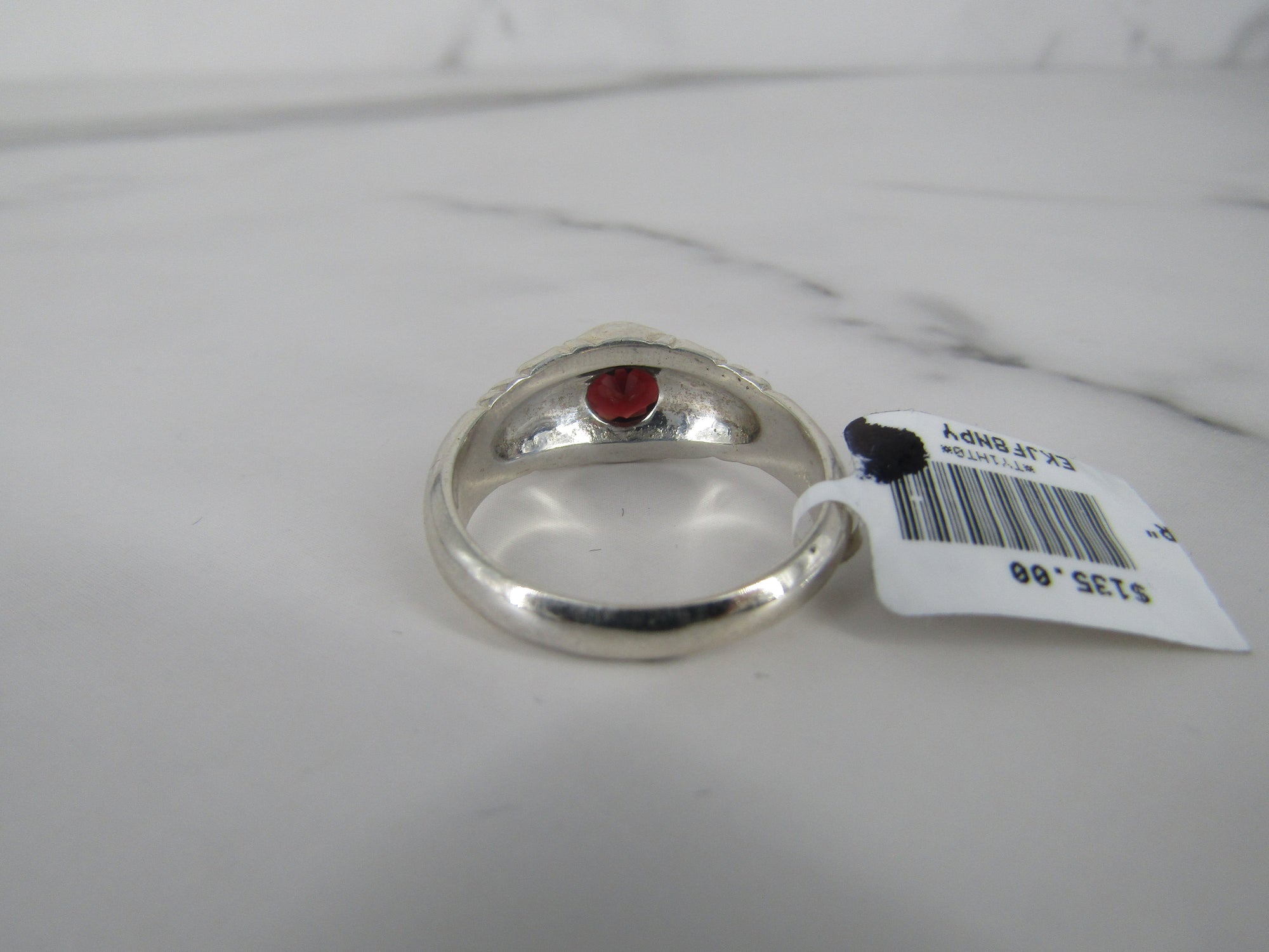 Bezel Set Garnet Solitaire Ring