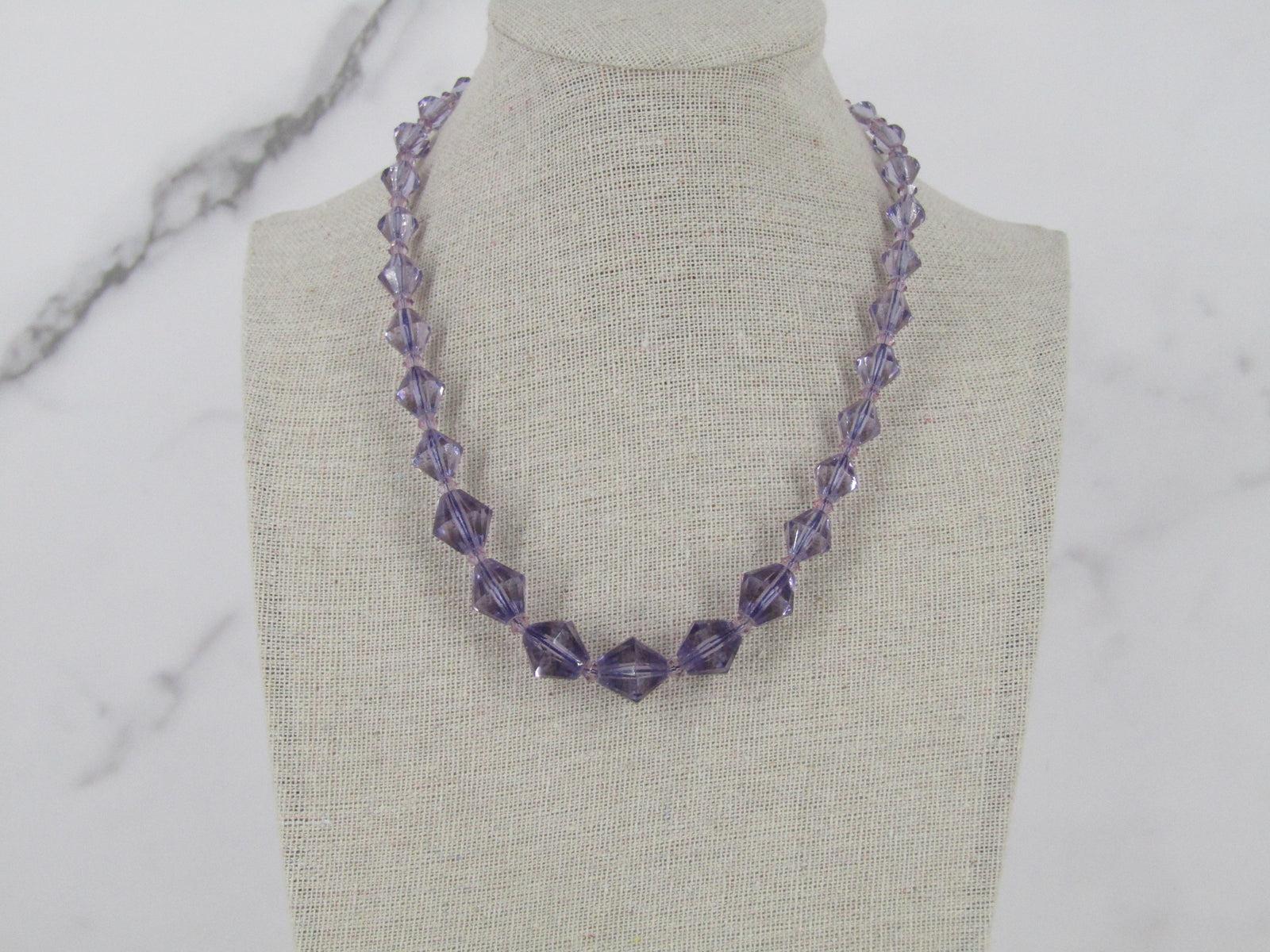 Purple Glass Bead Vintage Necklace