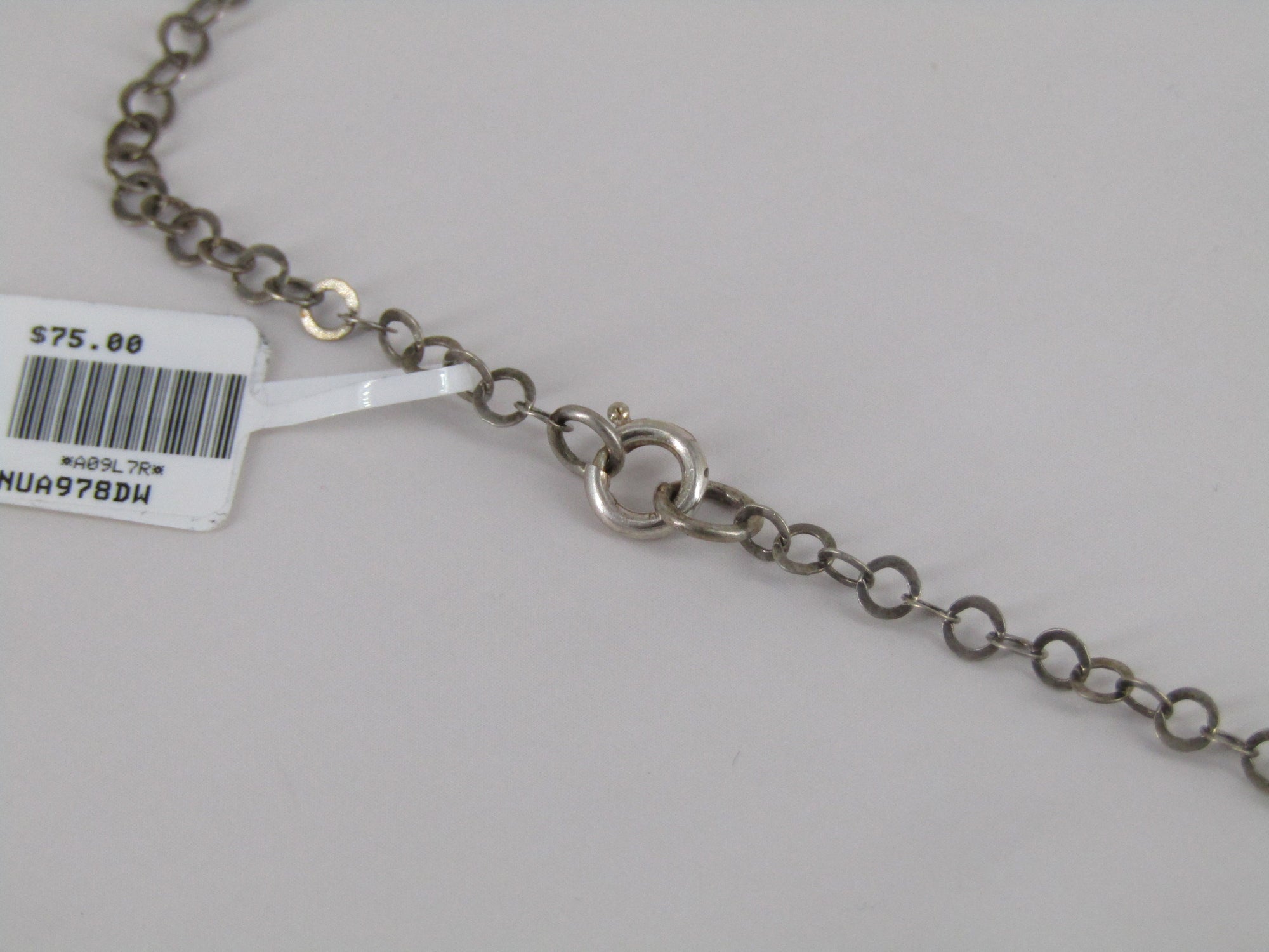 18 Inch Silver Cable Chain With Three Circle Drop Pendants