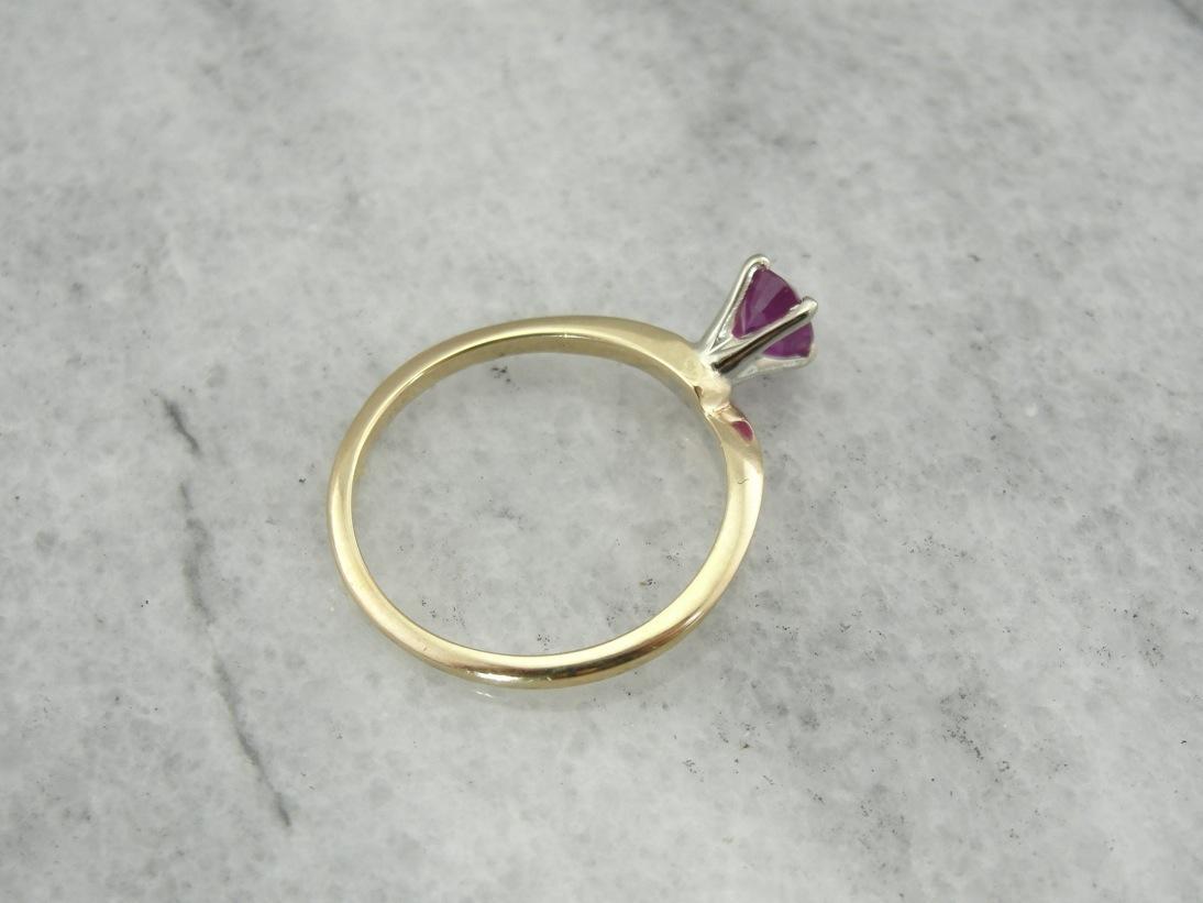 Pink Oval Sapphire Solitaire Ring