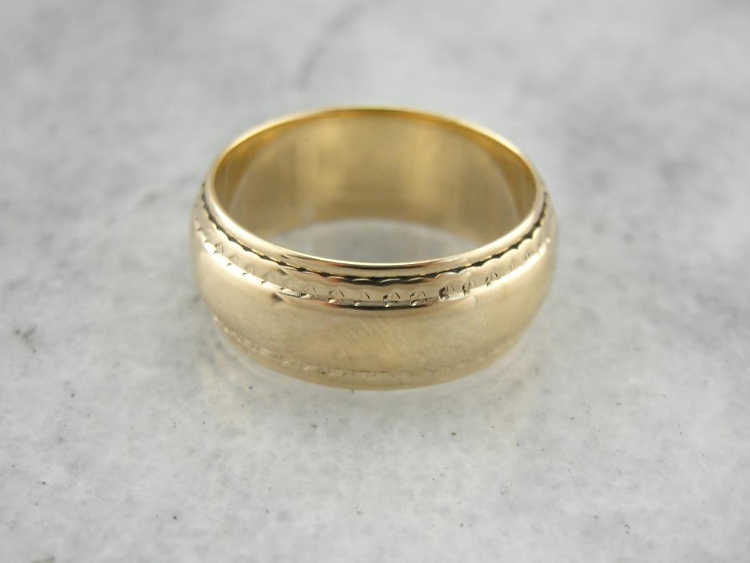 Decorative Edge: Wide Wedding Band, Vintage