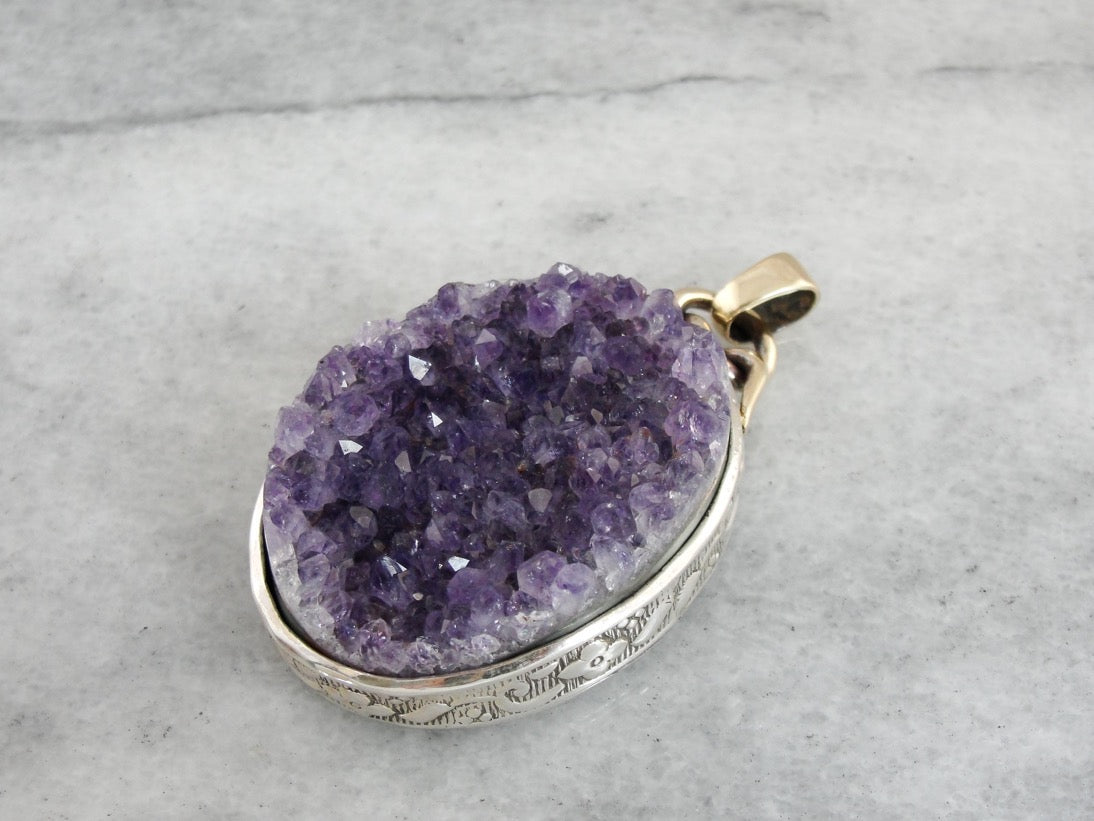 Rough Kunzite, Amethyst cheapest Pendant 2 1/2