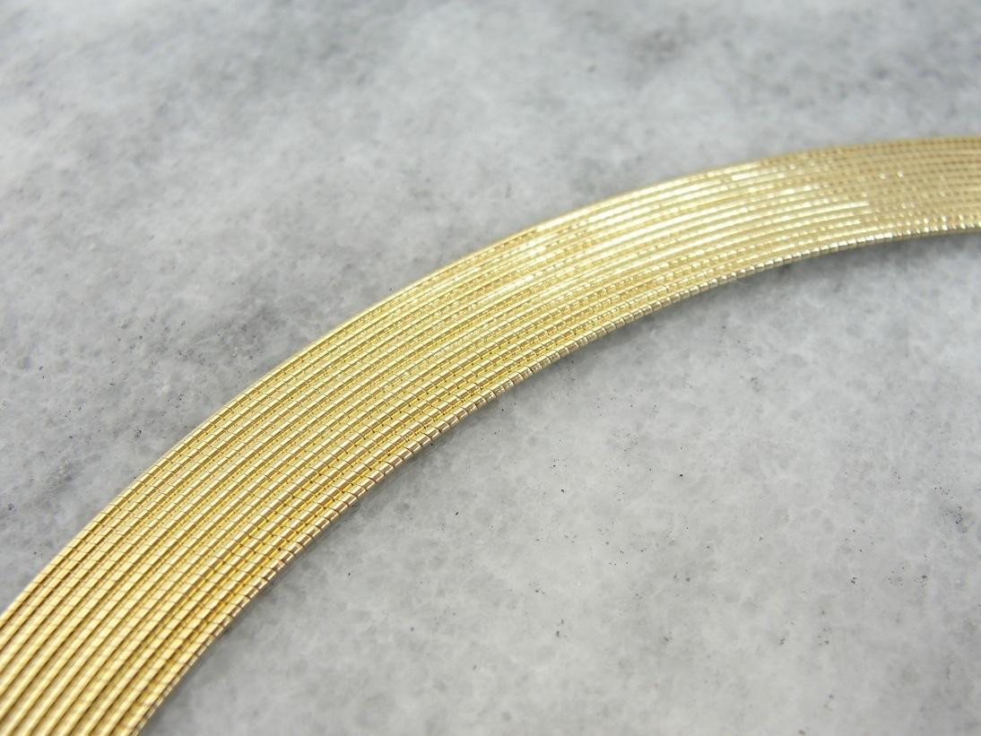 Reversible Italian Gold Collar Necklace, Vintage