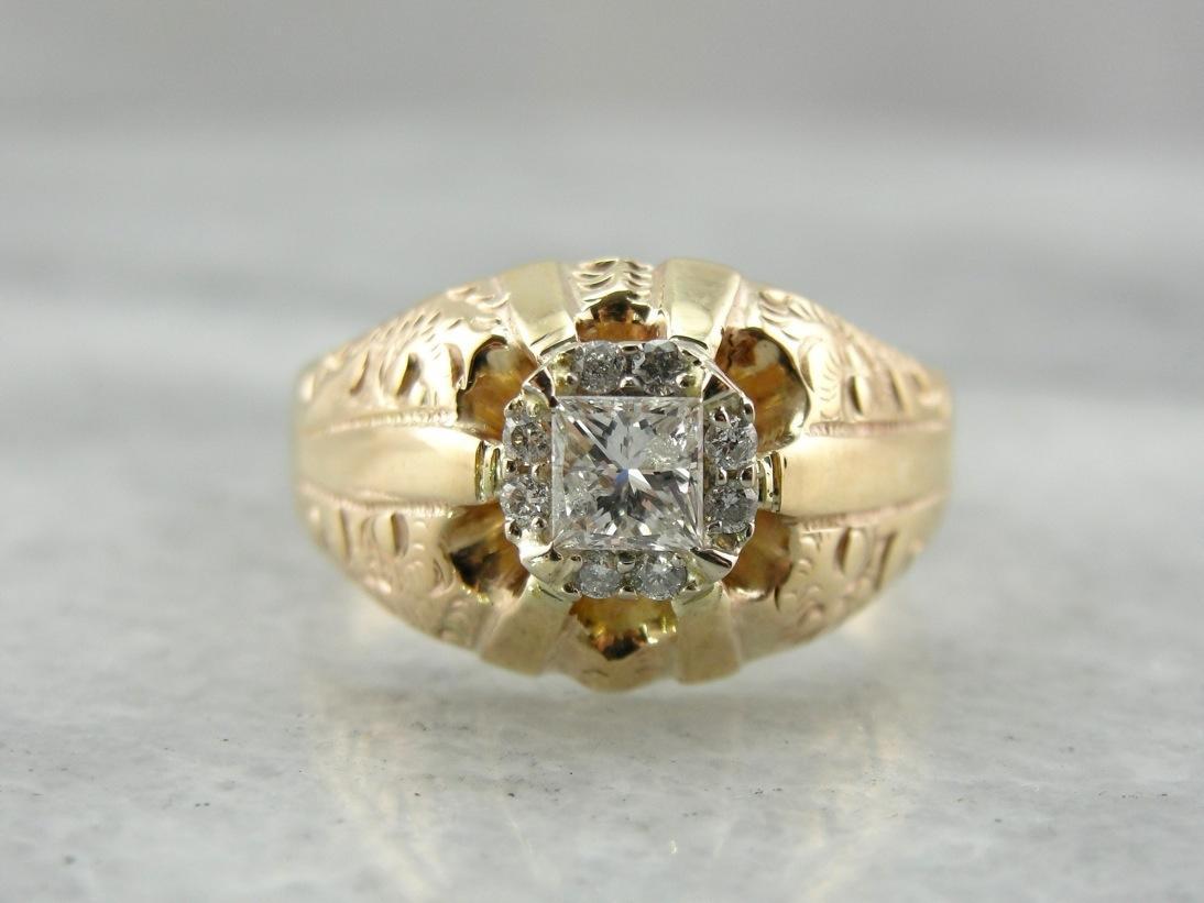 Old Magic, New Magic: Antique Victorian Diamond Engagement Ring with Modern Square Cut Diamonds