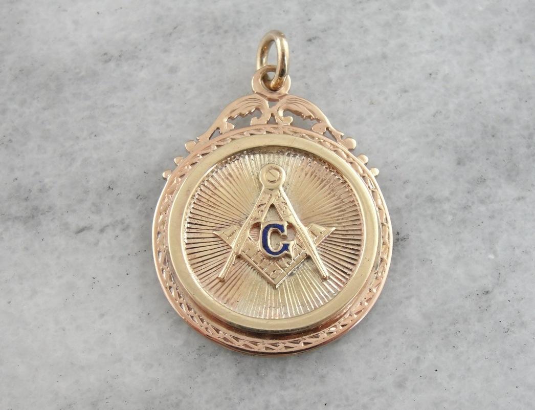 Reversible Vintage Masonic Pendant