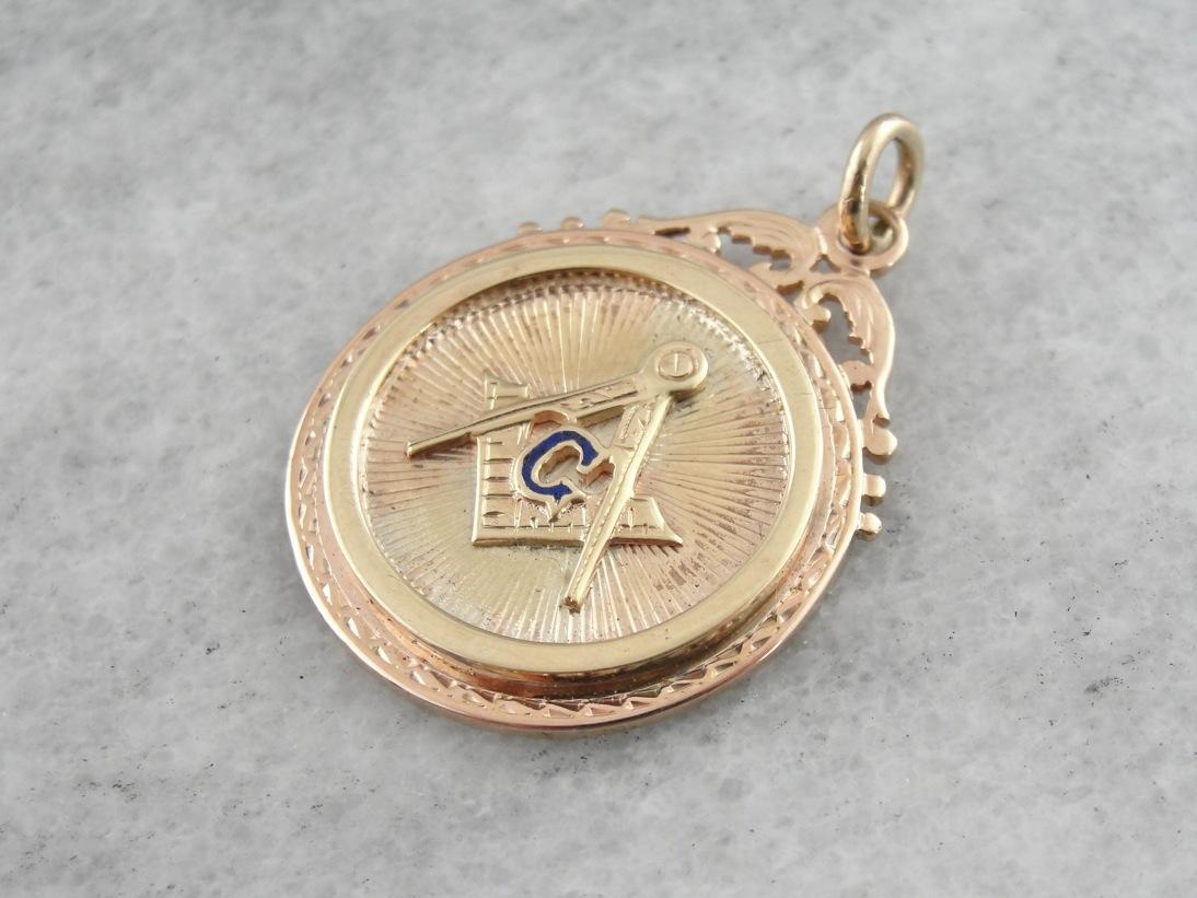 Reversible Vintage Masonic Pendant