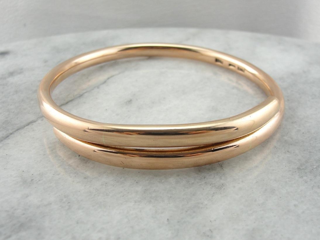 Rose Gold English Bangle Bracelet