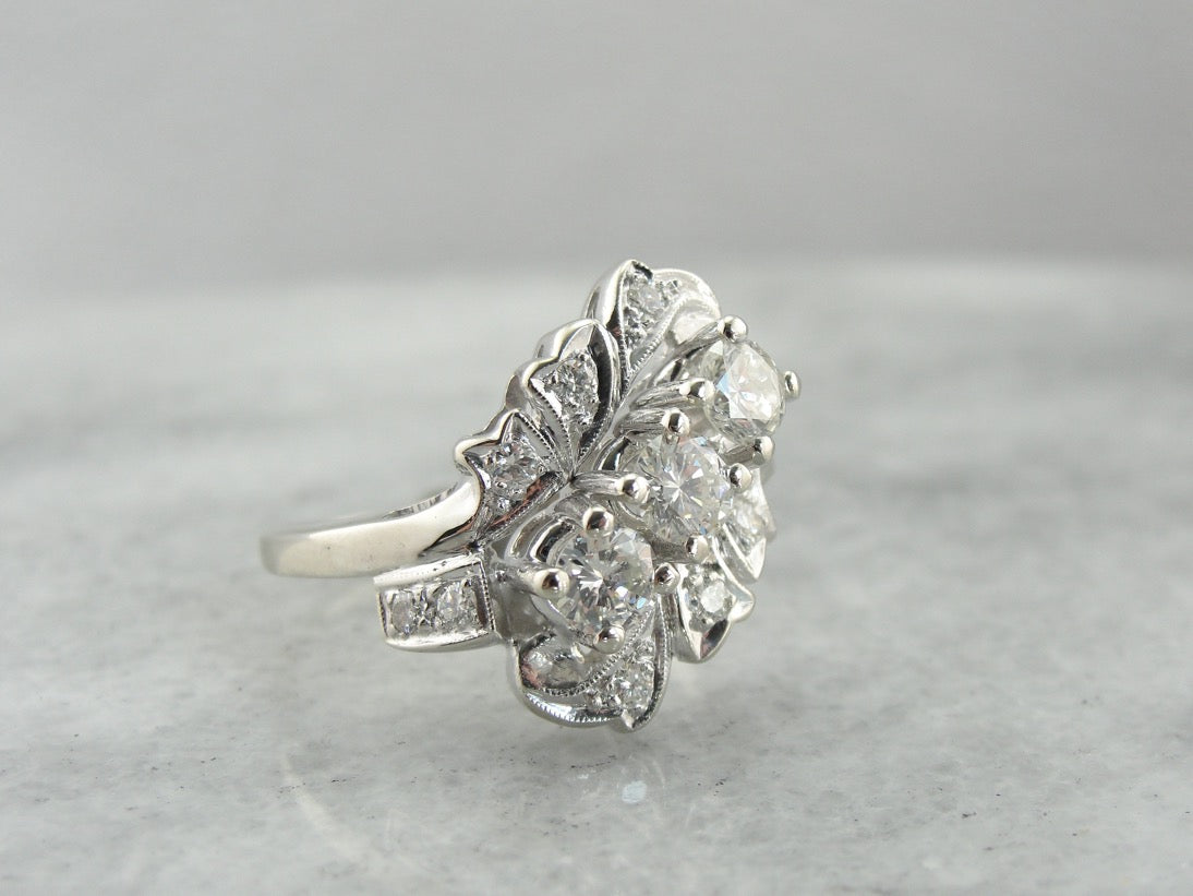 Diamond cocktail rings vintage store