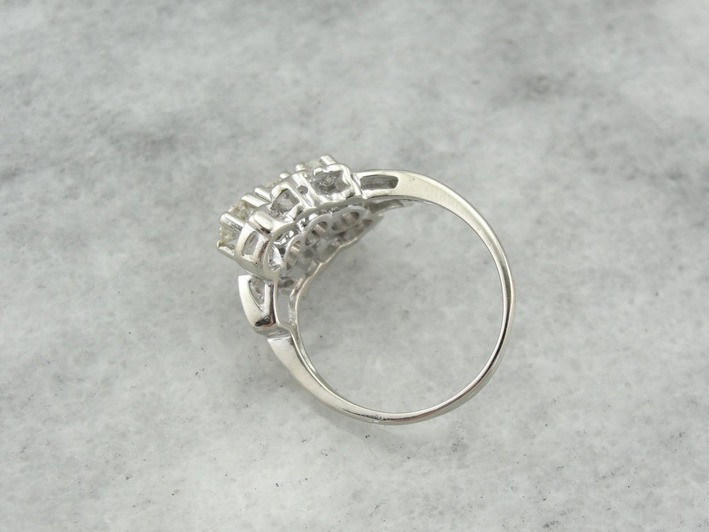 Amazing Retro 1950's Diamond Cocktail Ring - Market Square Jewelers