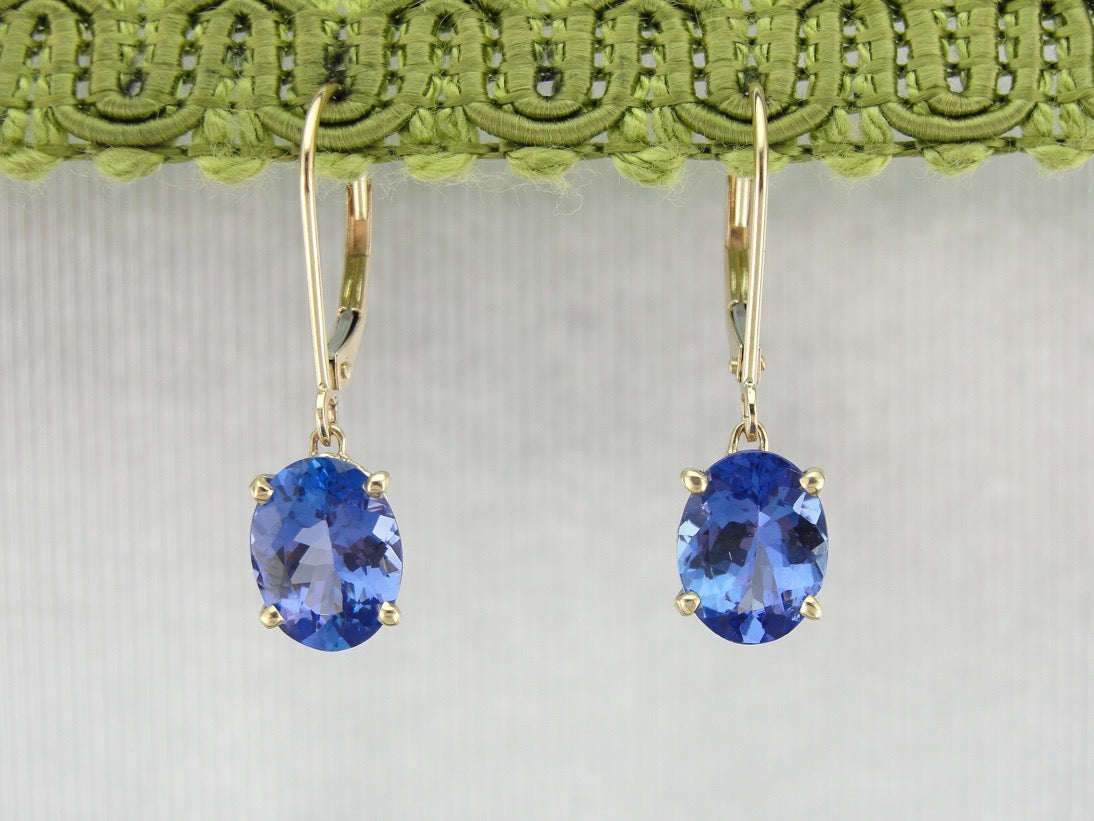 Vintage Tanzanite Dangle Drop Earring, shops Oval cut Blue Tanzanite Lever Back Earring Gift For Women Fine Jewelry Stud Earring gifts for mother