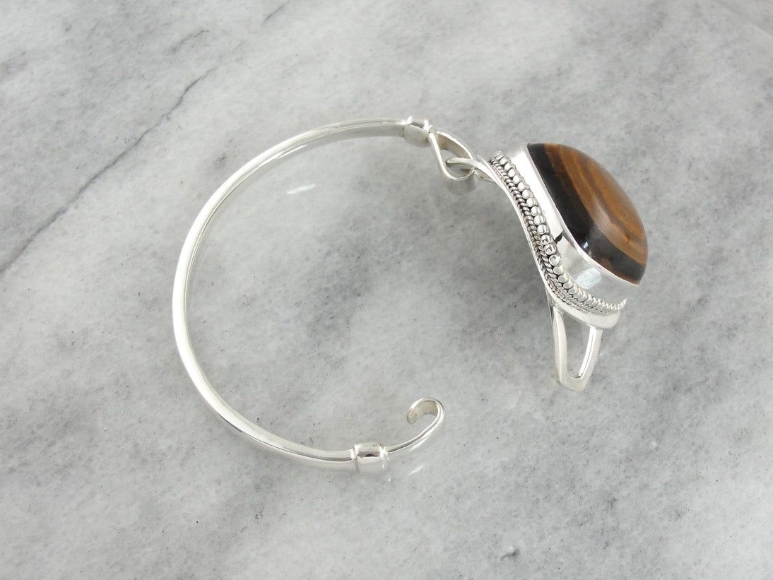 Tiger's Eye Gemstone Bracelet in Sterling Silver