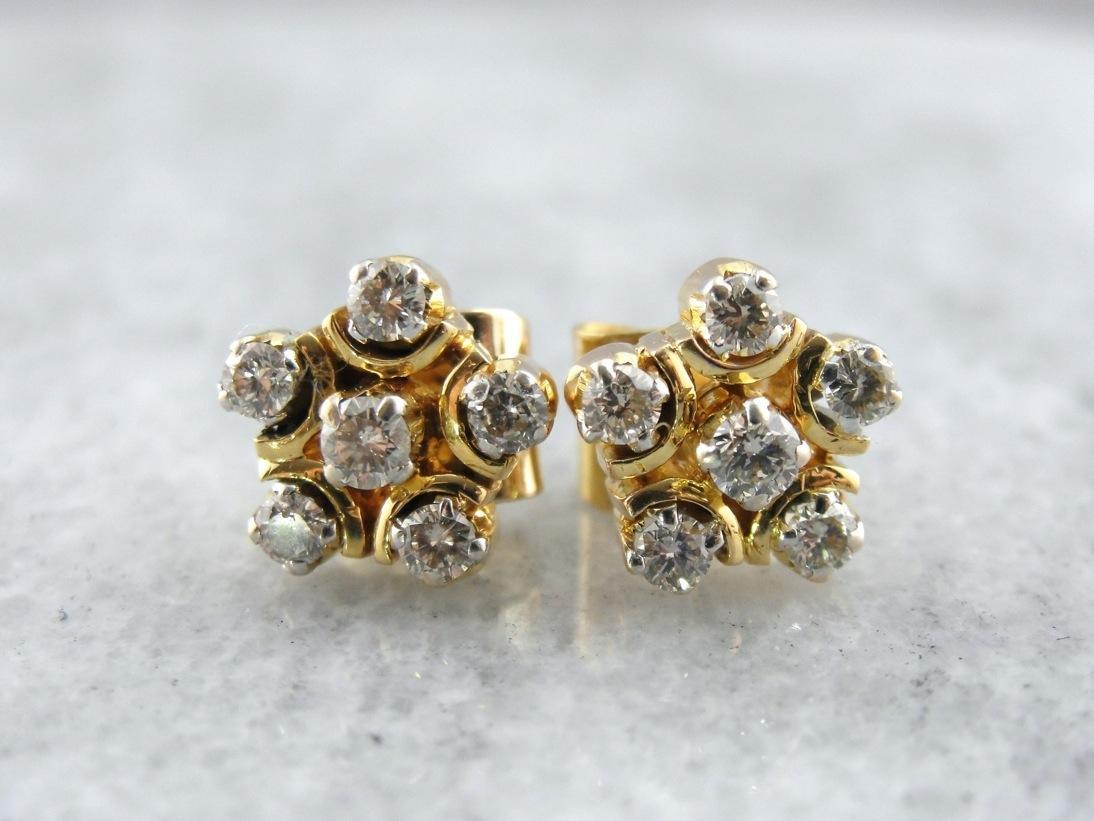 Diamond Star Gold Stud Earrings