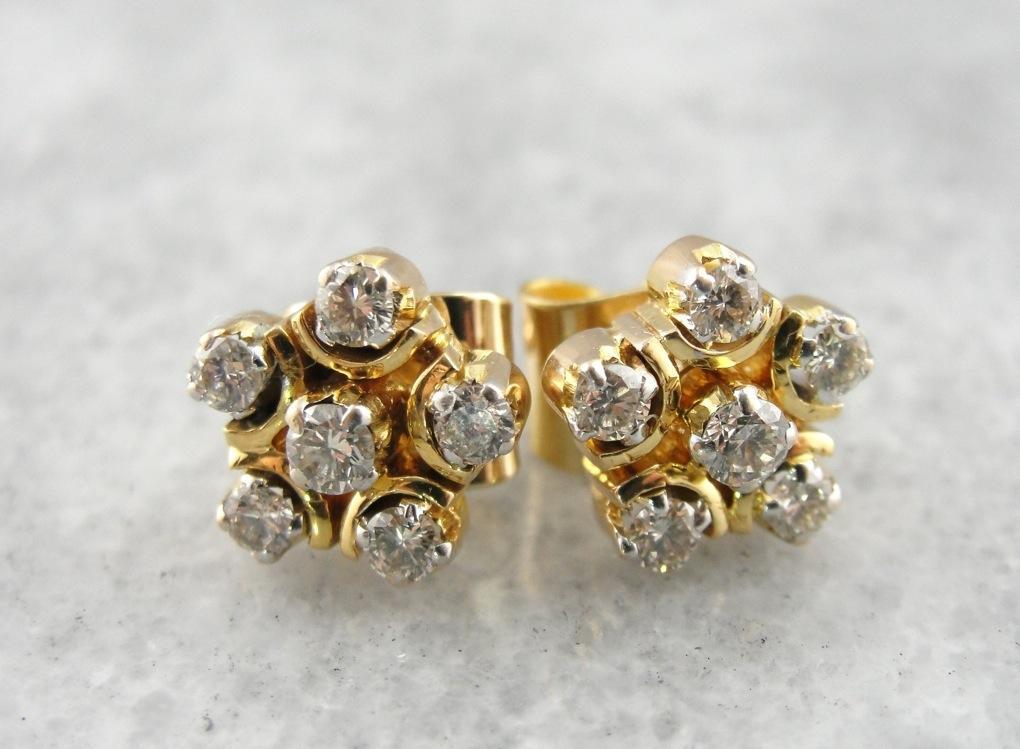 Diamond Star Gold Stud Earrings