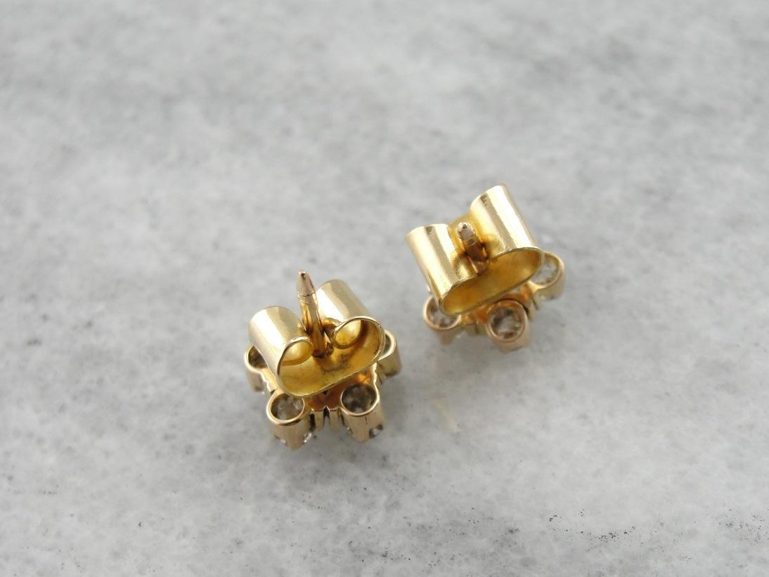 Diamond Star Gold Stud Earrings