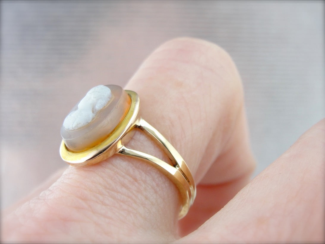 Vin SS800 cameo stone ring buy sz 8