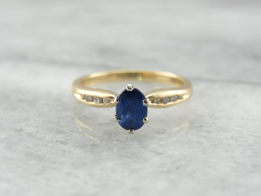 French Blue: Stunning Sapphire and Diamond Ring for Engagement Wear