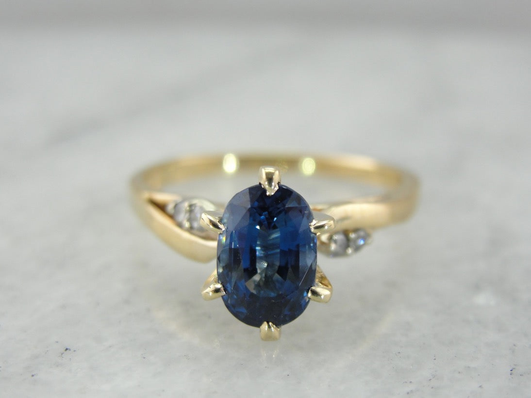 Sapphire Engagement Ring with Diamond Accents