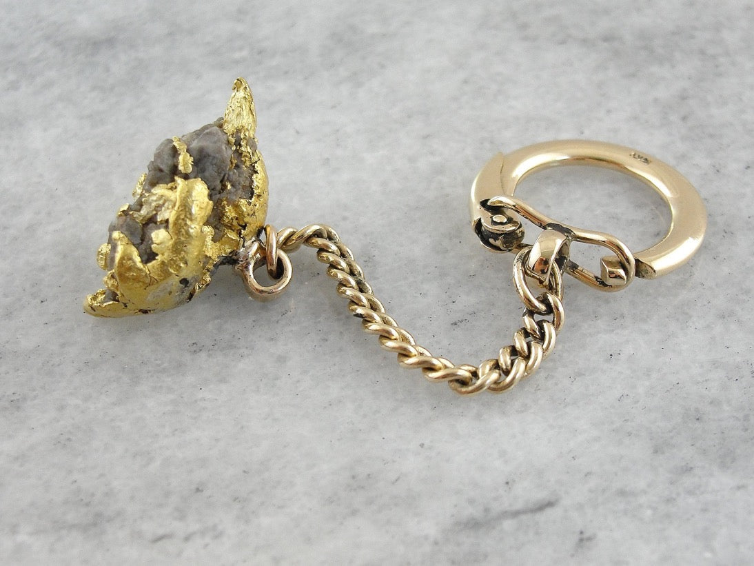 Pure Gold Nugget Key Fob