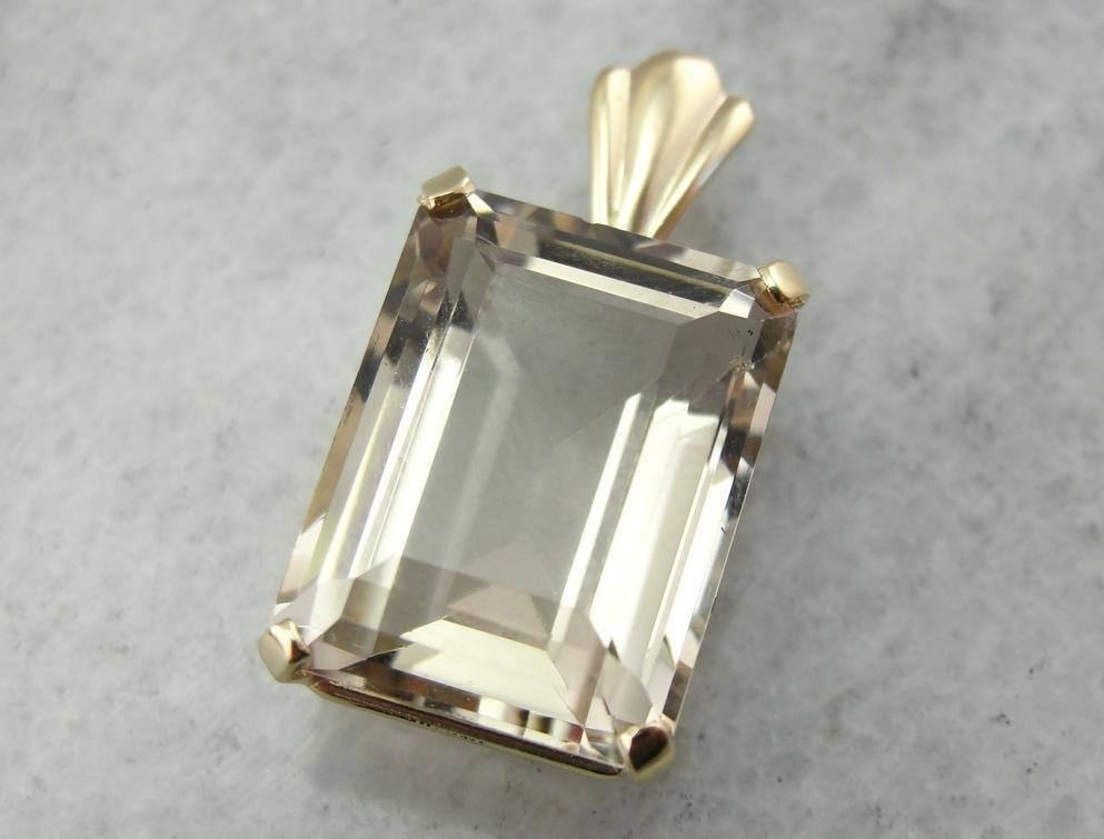 Golden Champagne Quartz Pendant for Day or Evening