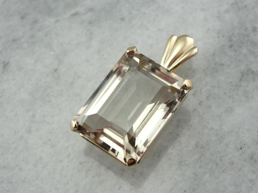 Golden Champagne Quartz Pendant for Day or Evening