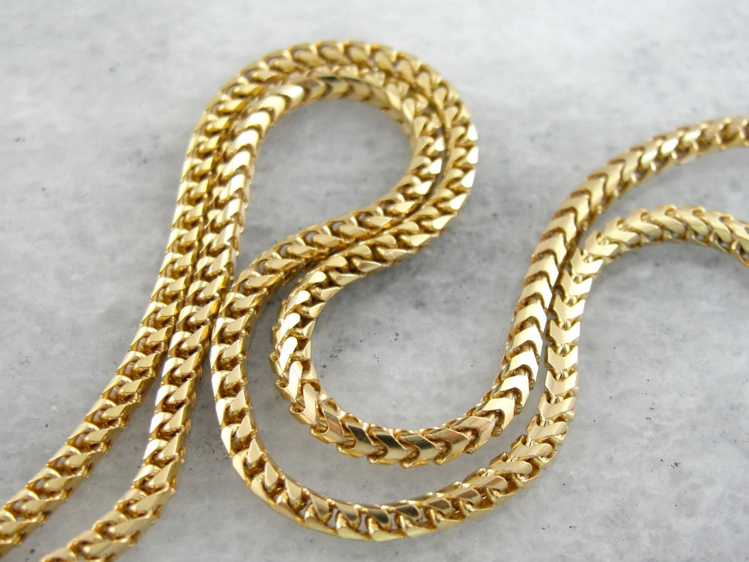 Polished Yellow Gold Unisex Snake Chain with Heavy Look