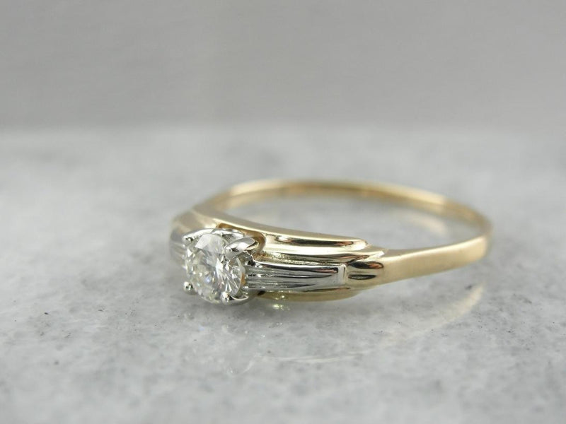 Iconic Retro Era Design, Diamond Engagement Ring