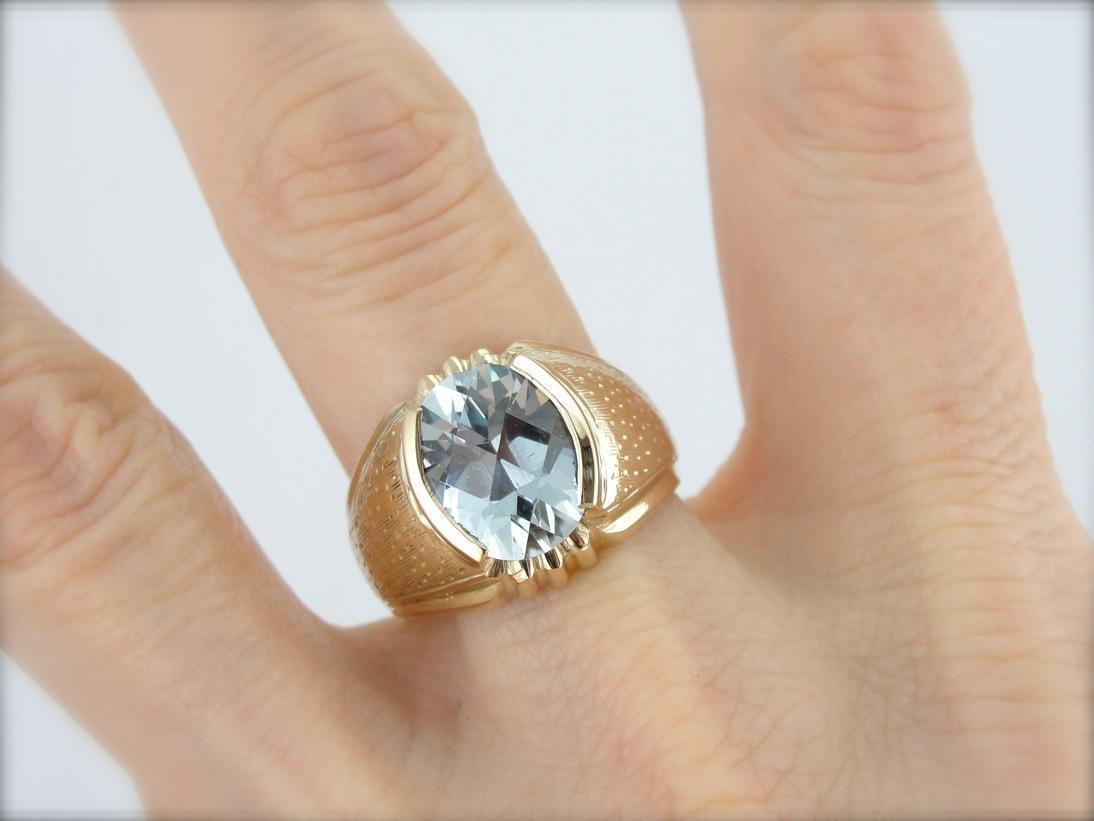 Mens blue topaz ring deals