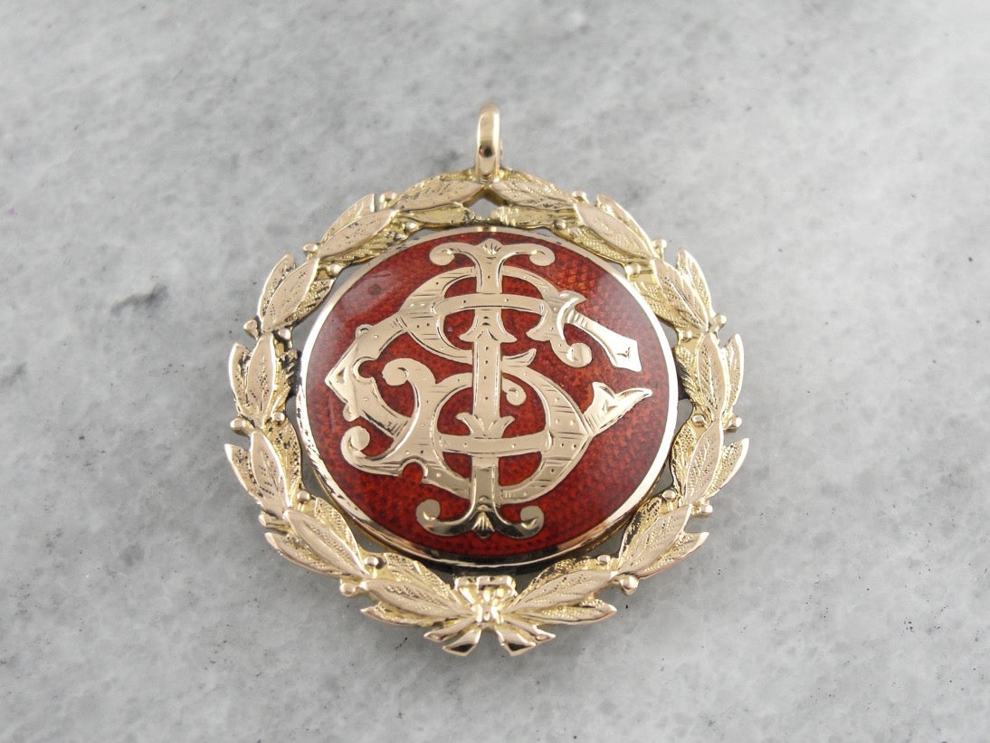 Victorian Era Enamel Monogram Locket