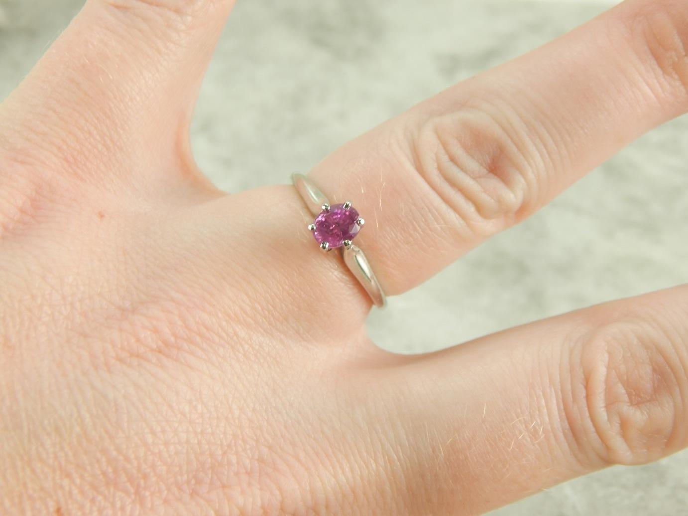 Perfectly Pink Sapphire and Platinum Engagement Ring