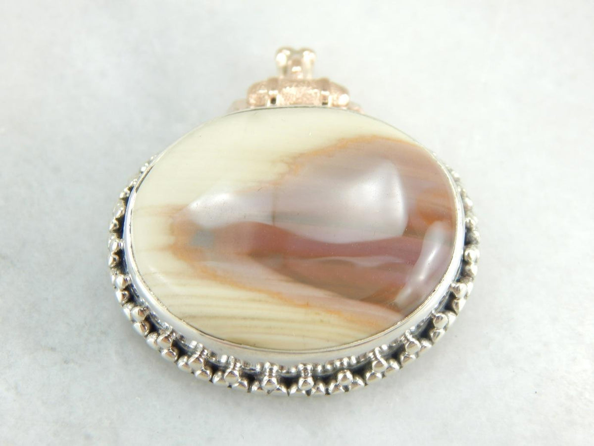 Coffee and Cream Jasper Pendant