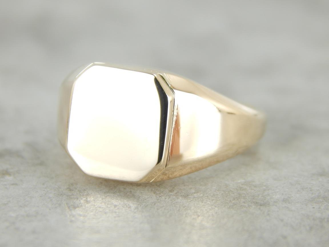 Polished Signet Ring Sized for Pinky or Ladies Hand