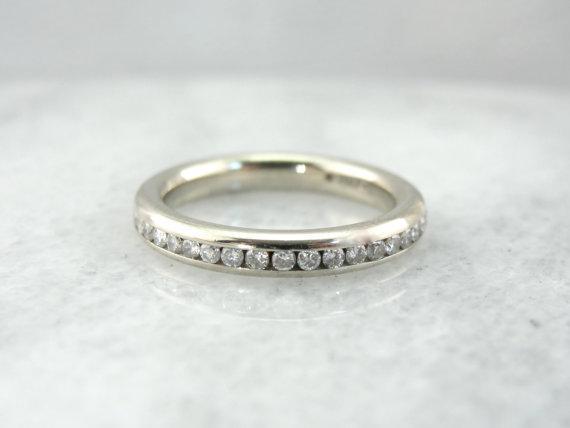 Classic White Gold and Diamond Infinity Wedding Band