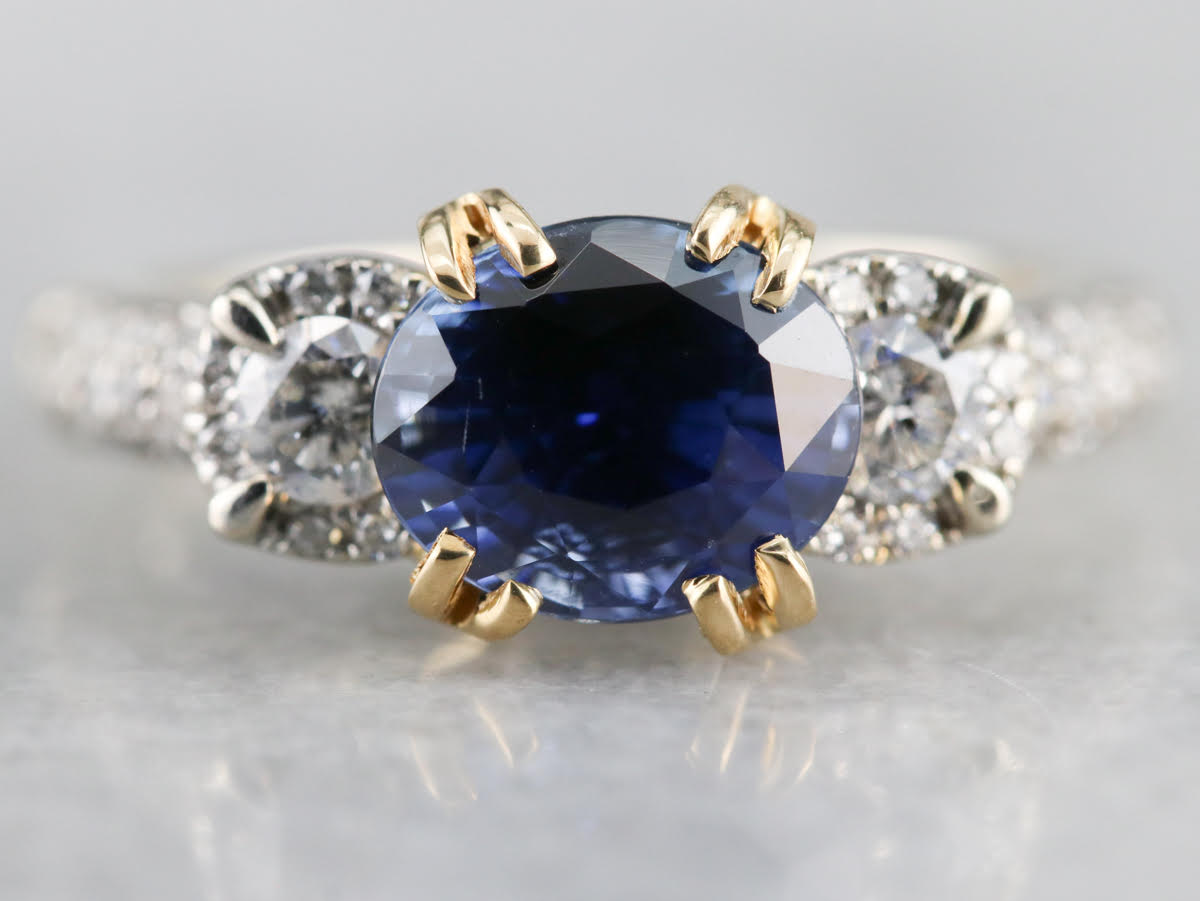 Exceptional Ceylon Sapphire Modern Engagement Ring