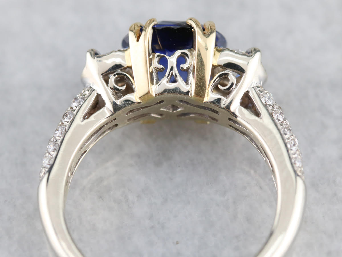 Exceptional Ceylon Sapphire Modern Engagement Ring