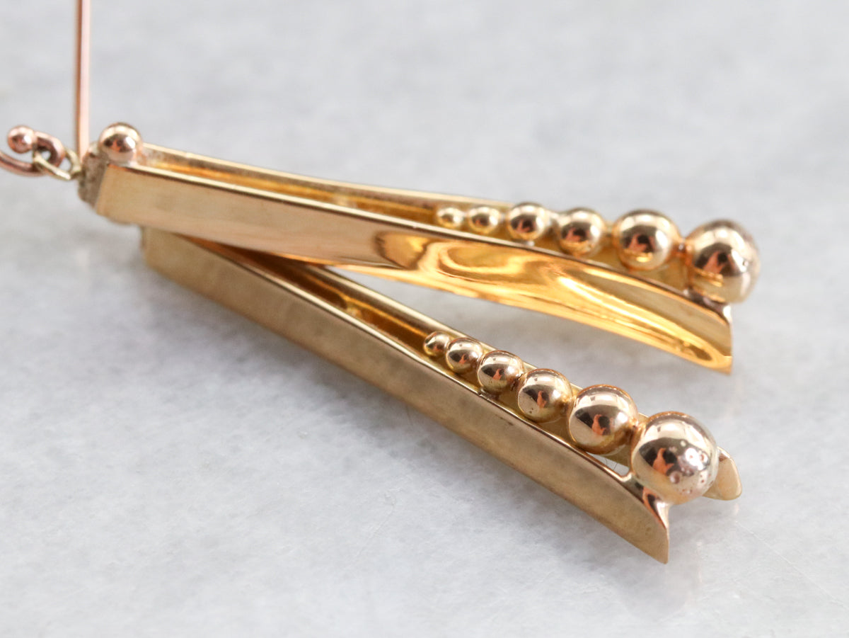 Modernist Gold Drop Earrings