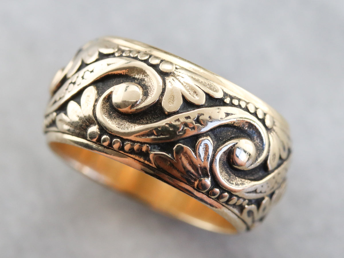 Ornate Art Carved Pattern Band