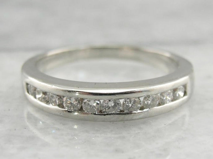 Luxurious and Weighty: Platinum and Diamond Wedding Band