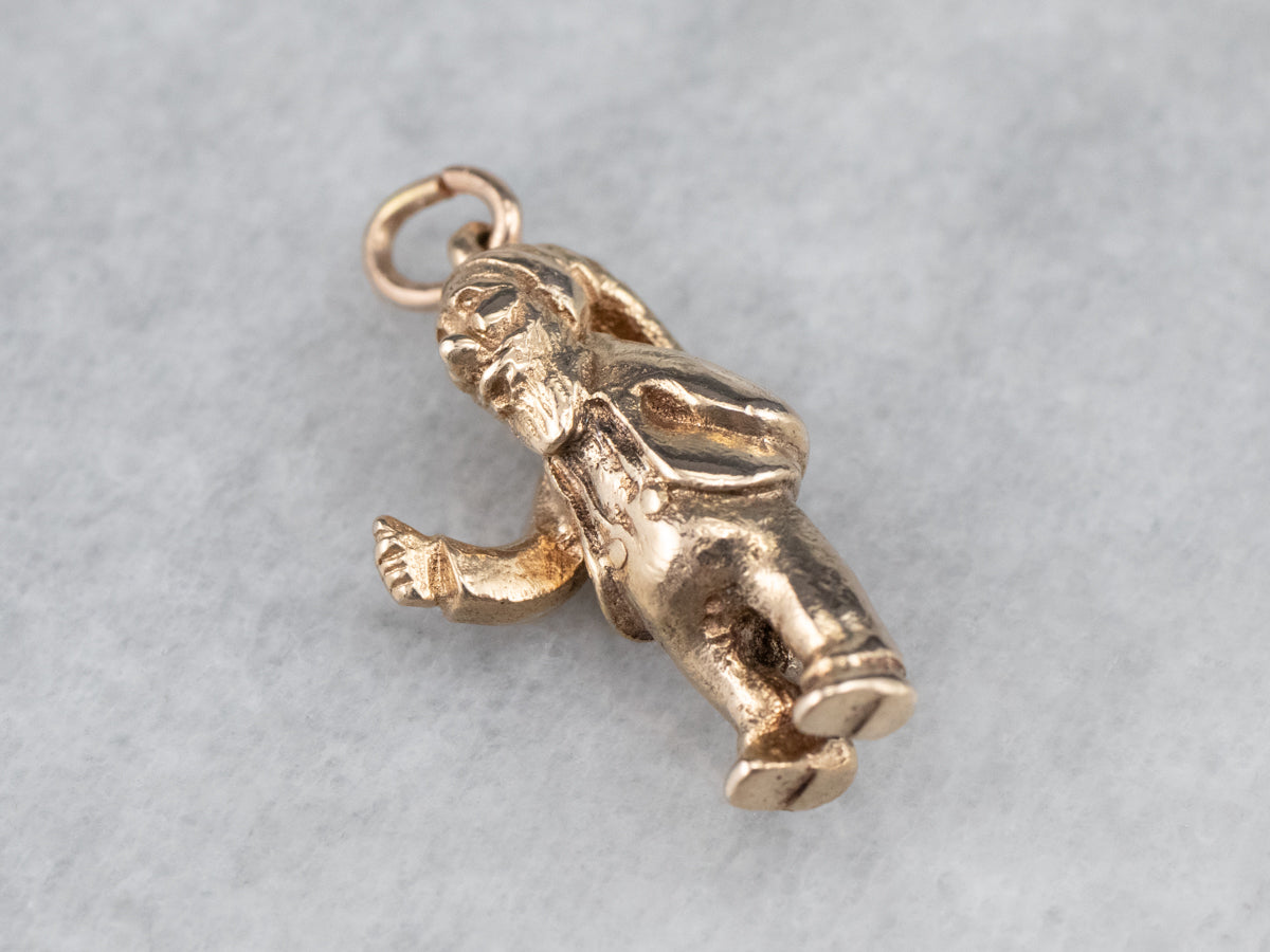 Vintage Gold Gnome Charm