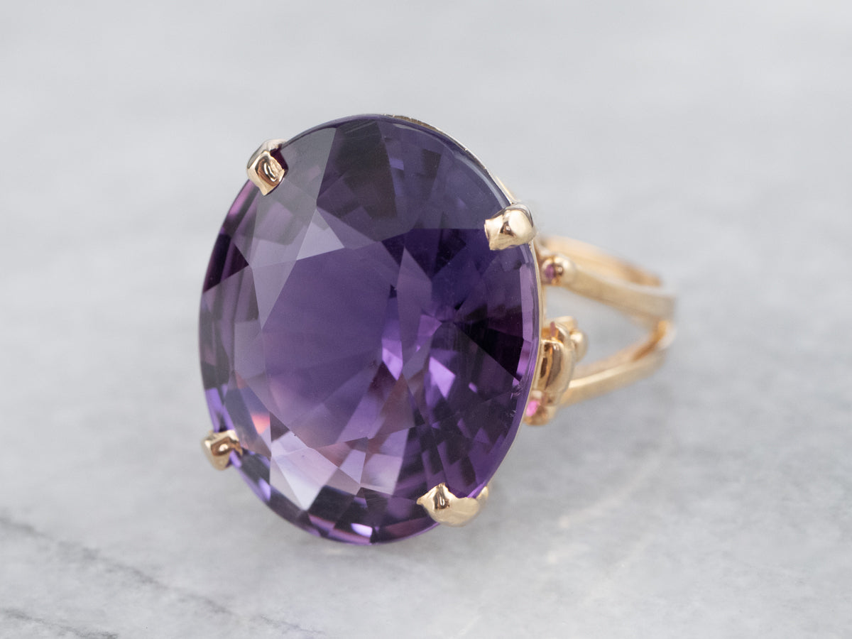 Gold Amethyst Cocktail Ring