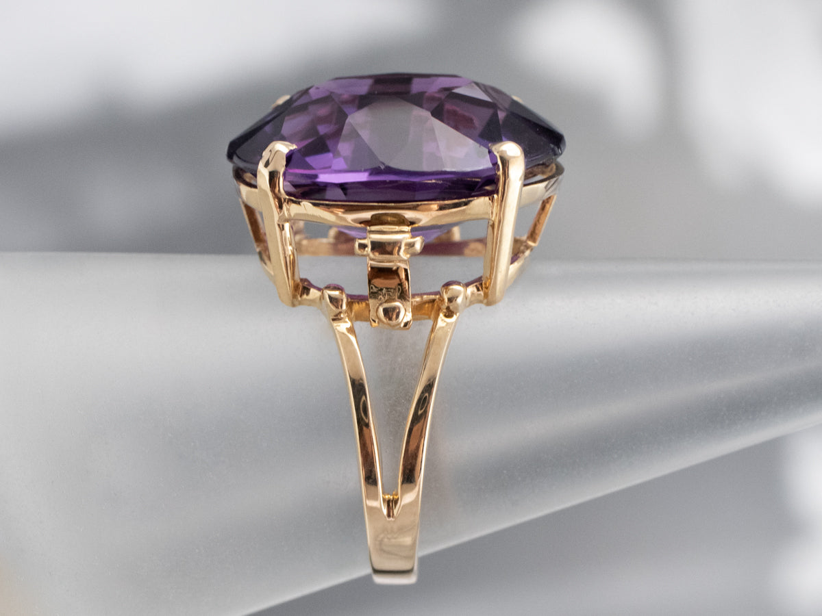 Gold Amethyst Cocktail Ring