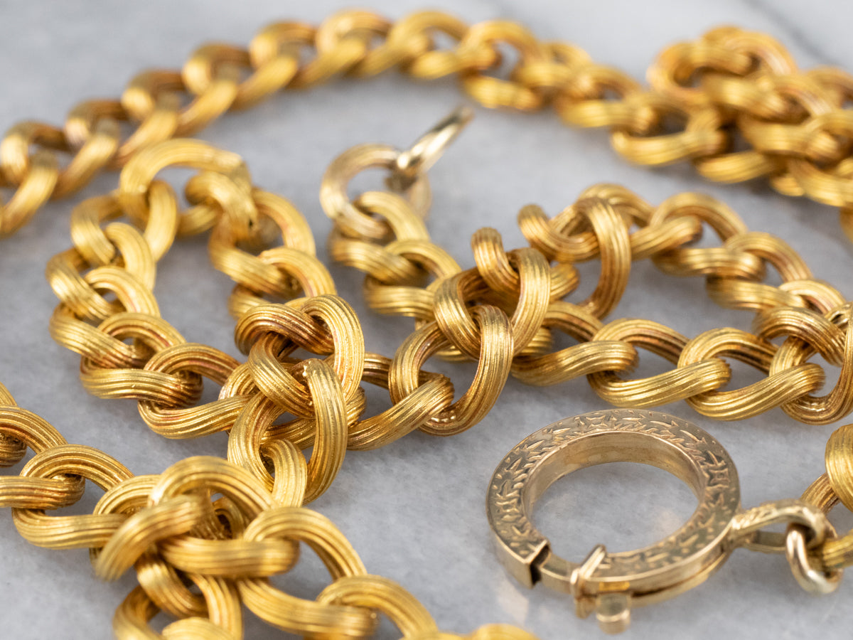 Lovely Antique 18K Gold Link Chain Necklace