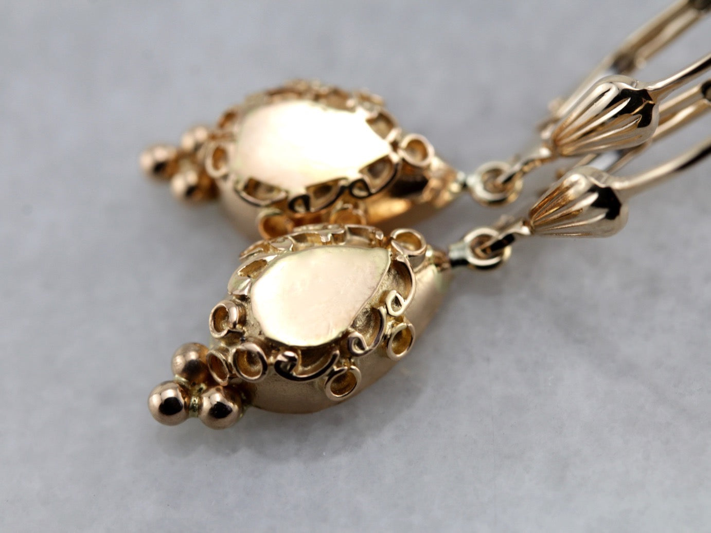 Vintage Etruscan Revival Decorative Drop Earrings