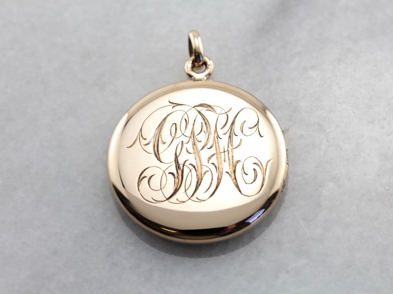 Antique Monogramed Circle Locket