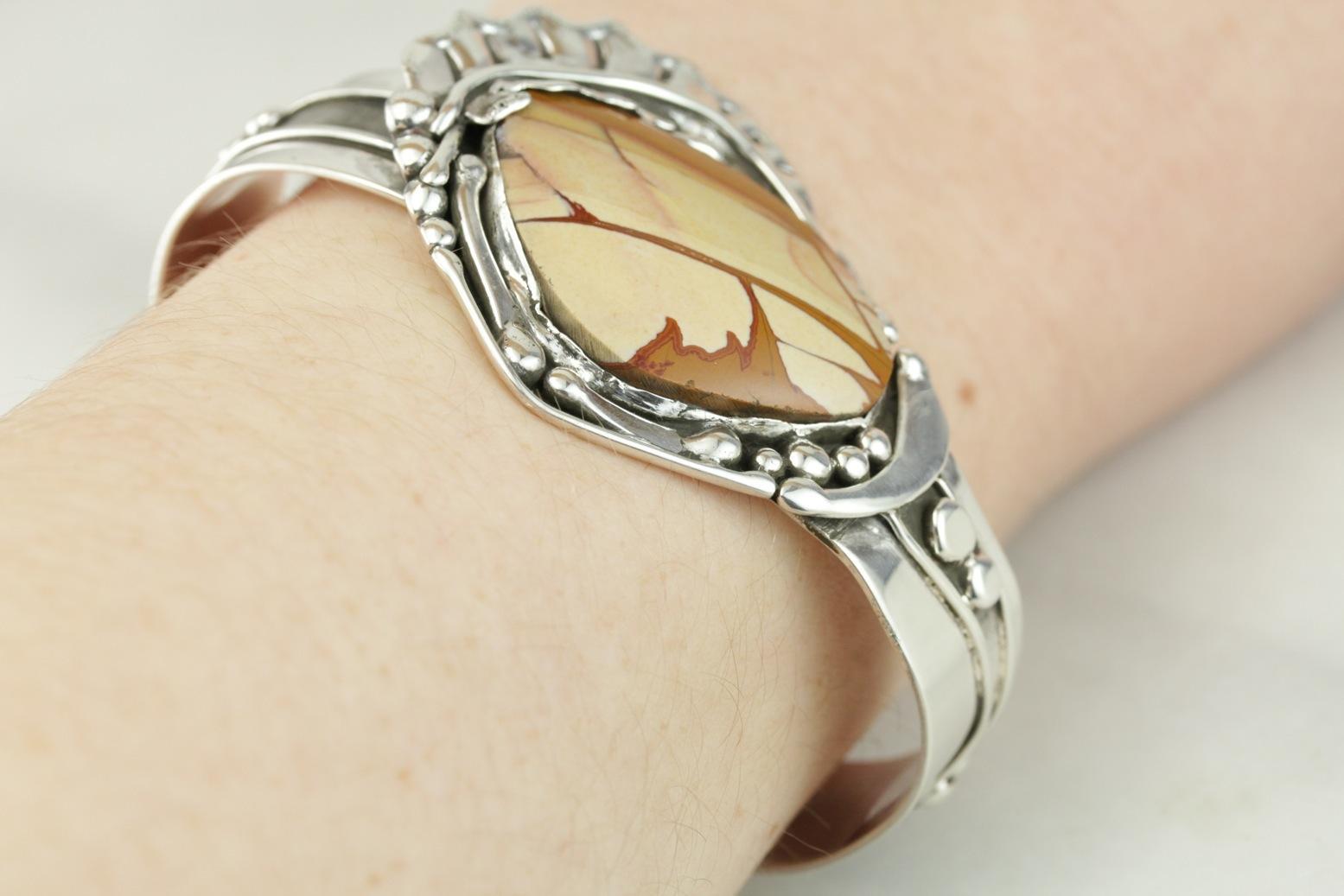 VTG Native offers American sterling silver Jasper cuff bracelet. Gorgeous!!